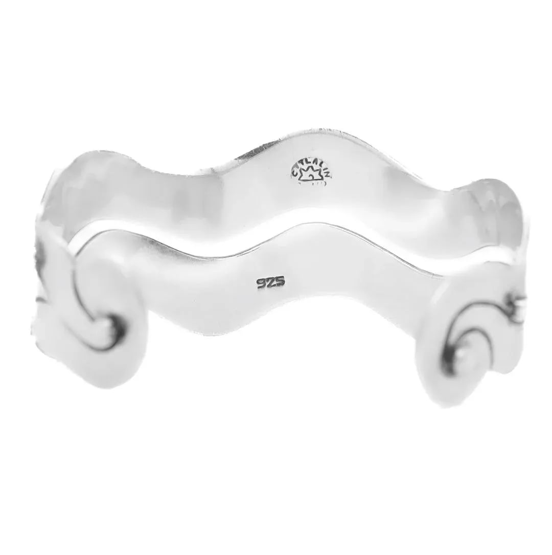 Vintage Mexican Citlali Sterling Silver Mid-Century Modern Cuff Bracelet - 5