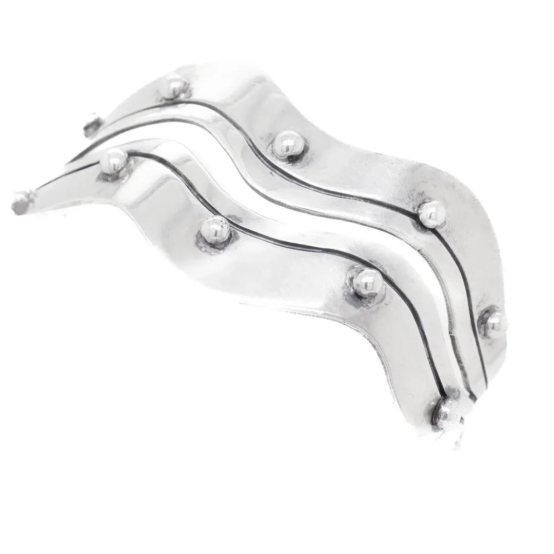 Vintage Mexican Citlali Sterling Silver Mid-Century Modern Cuff Bracelet - 8