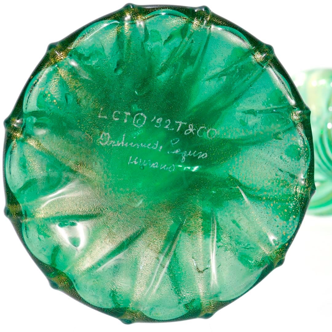 Pair of Signed Archimede Seguso / Tiffany & Co. Murano Glass Twist Candlesticks - 7