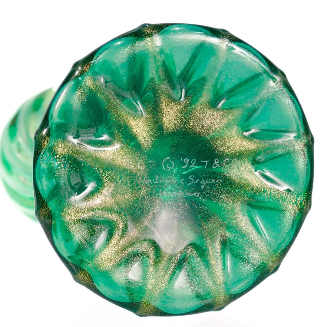 Pair of Signed Archimede Seguso / Tiffany & Co. Murano Glass Twist Candlesticks - 8