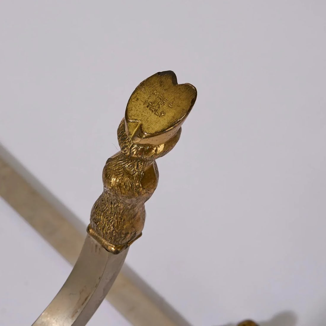 1970s Hollywood Regency Brass, Steel, and Glass X-Form Side Table - 7