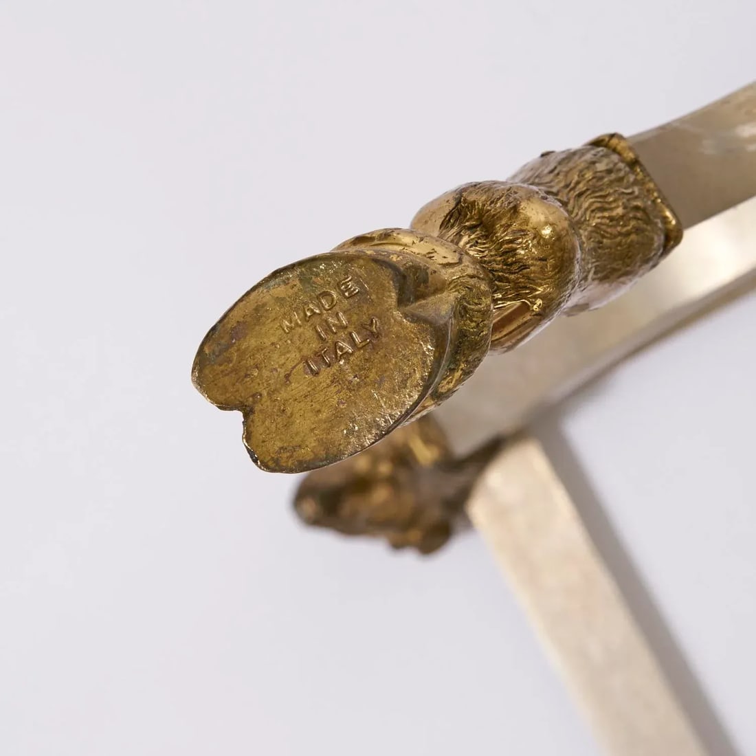 1970s Hollywood Regency Brass, Steel, and Glass X-Form Side Table - 8