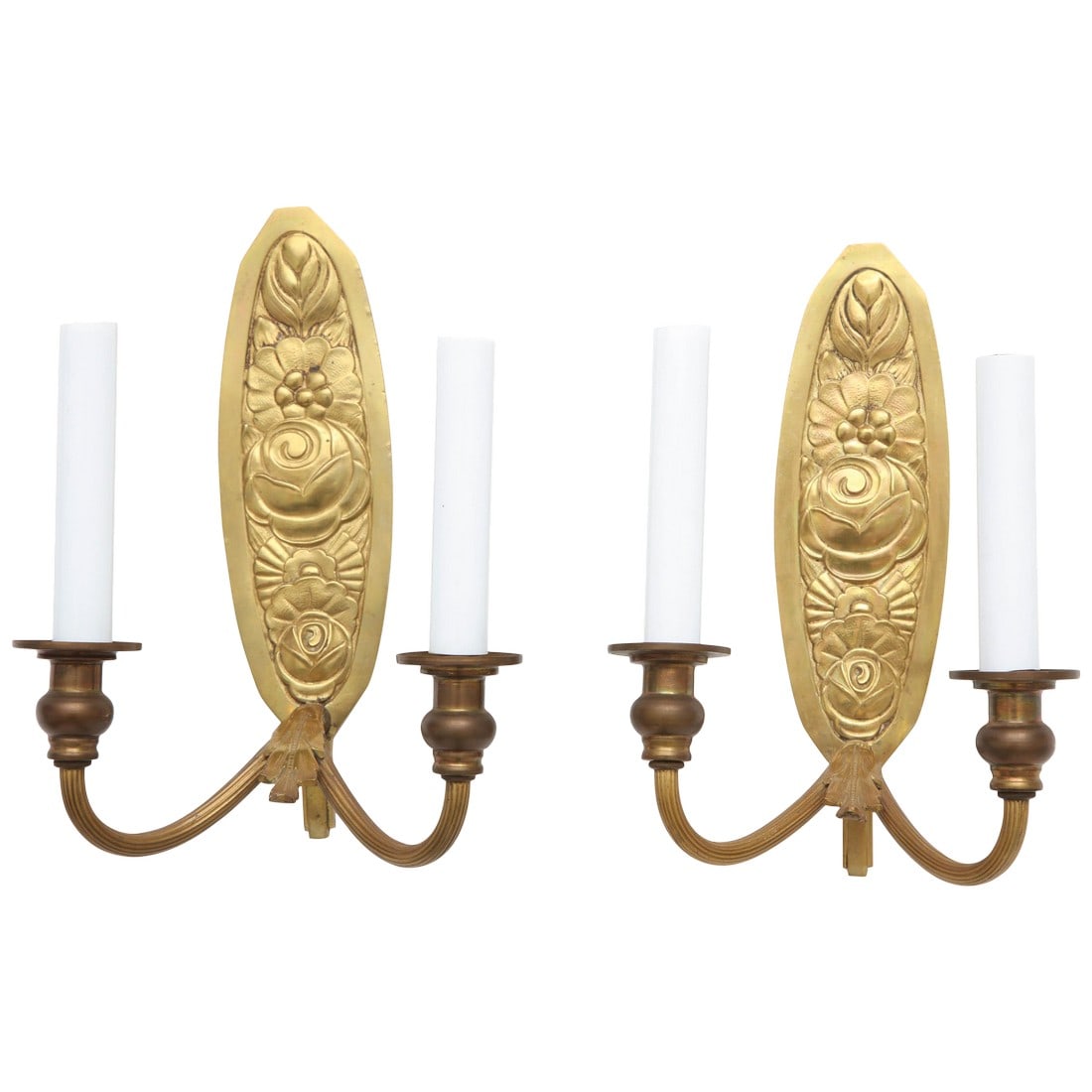 Vintage French Bronze Wall Candle Sconces - a Pair (1 of 11)