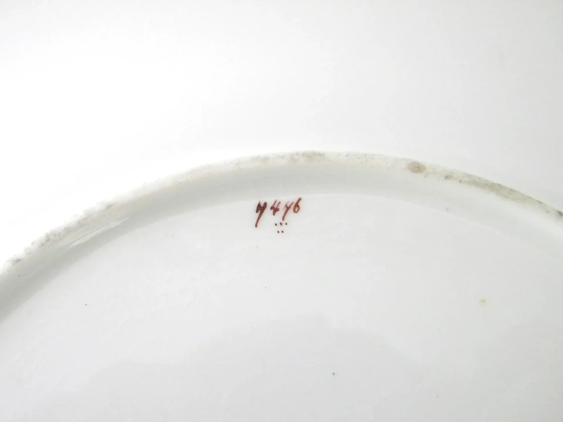 Antique Royal Worcester Victorian Floral Turquoise Dessert Plates and Compote - Set of 7 - 11