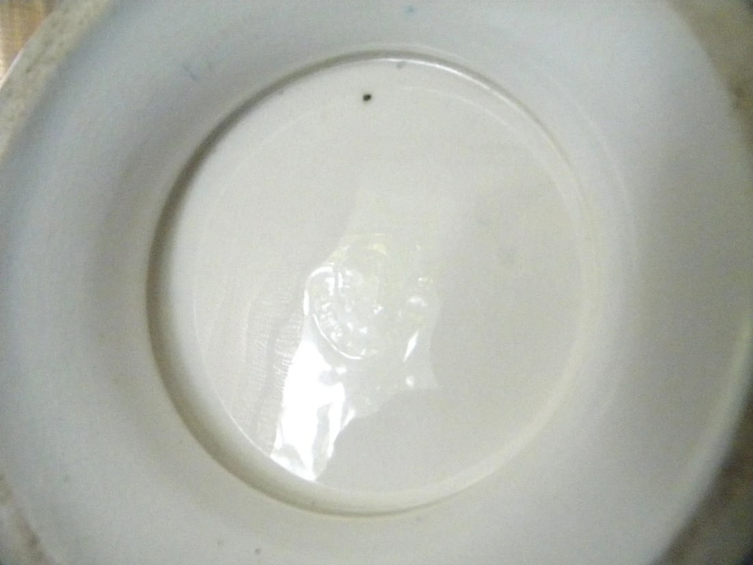 Antique Royal Worcester Victorian Floral Turquoise Dessert Plates and Compote - Set of 7 - 12