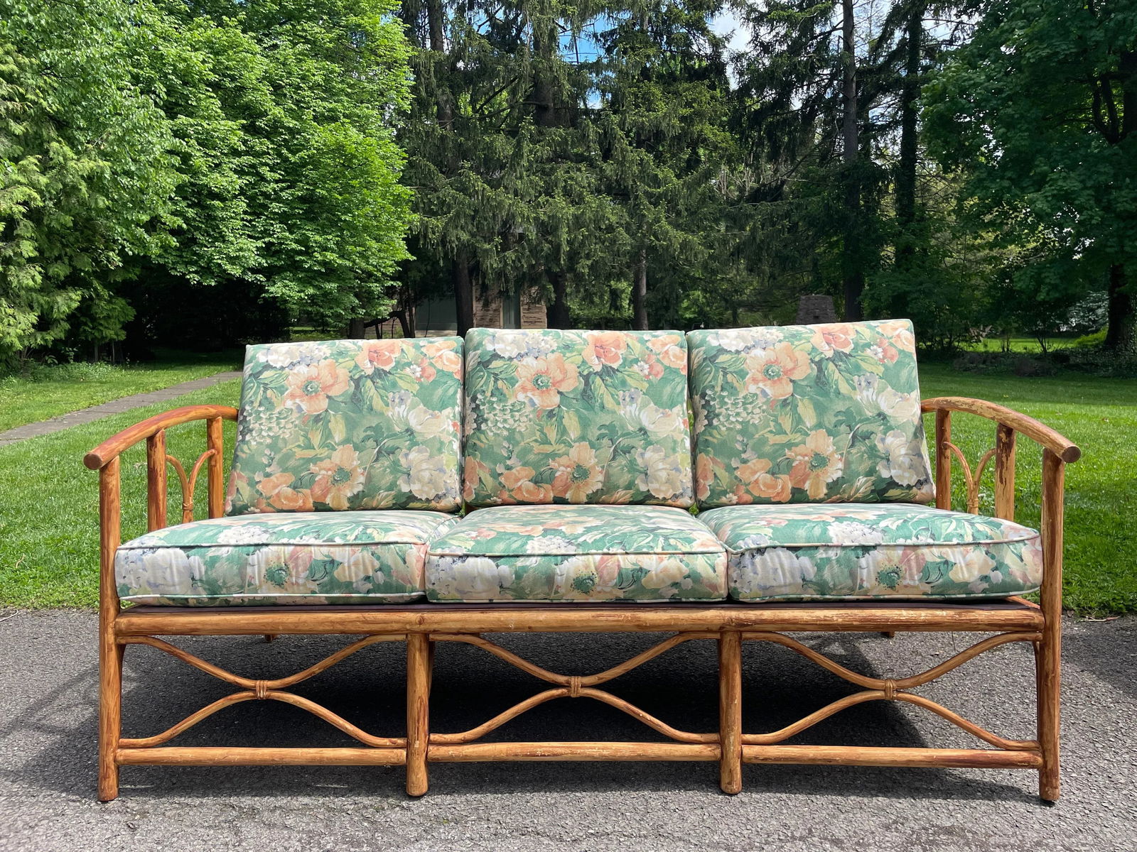 Vintage Sofa Ficks Reed Style Patio Furniture Sofa - 11