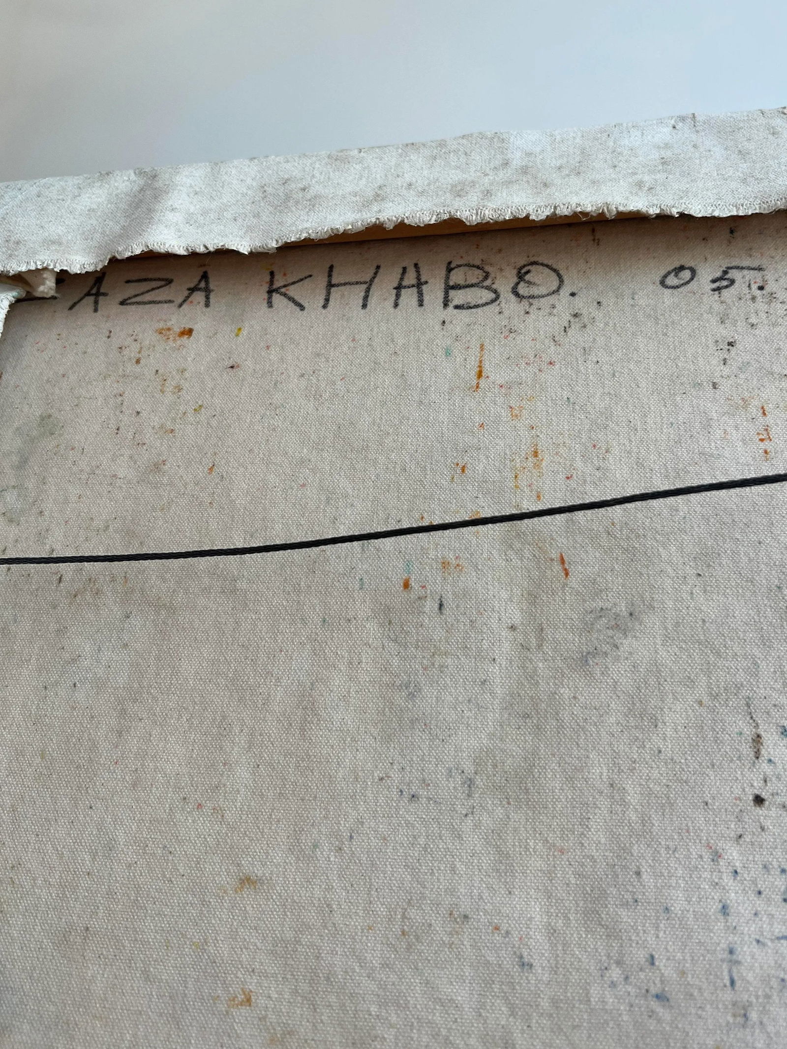 Girl With Blue Balloon 2005 Large Statement Piece Oil Painting by Zaza Khabuliani, Original, Signed - 7