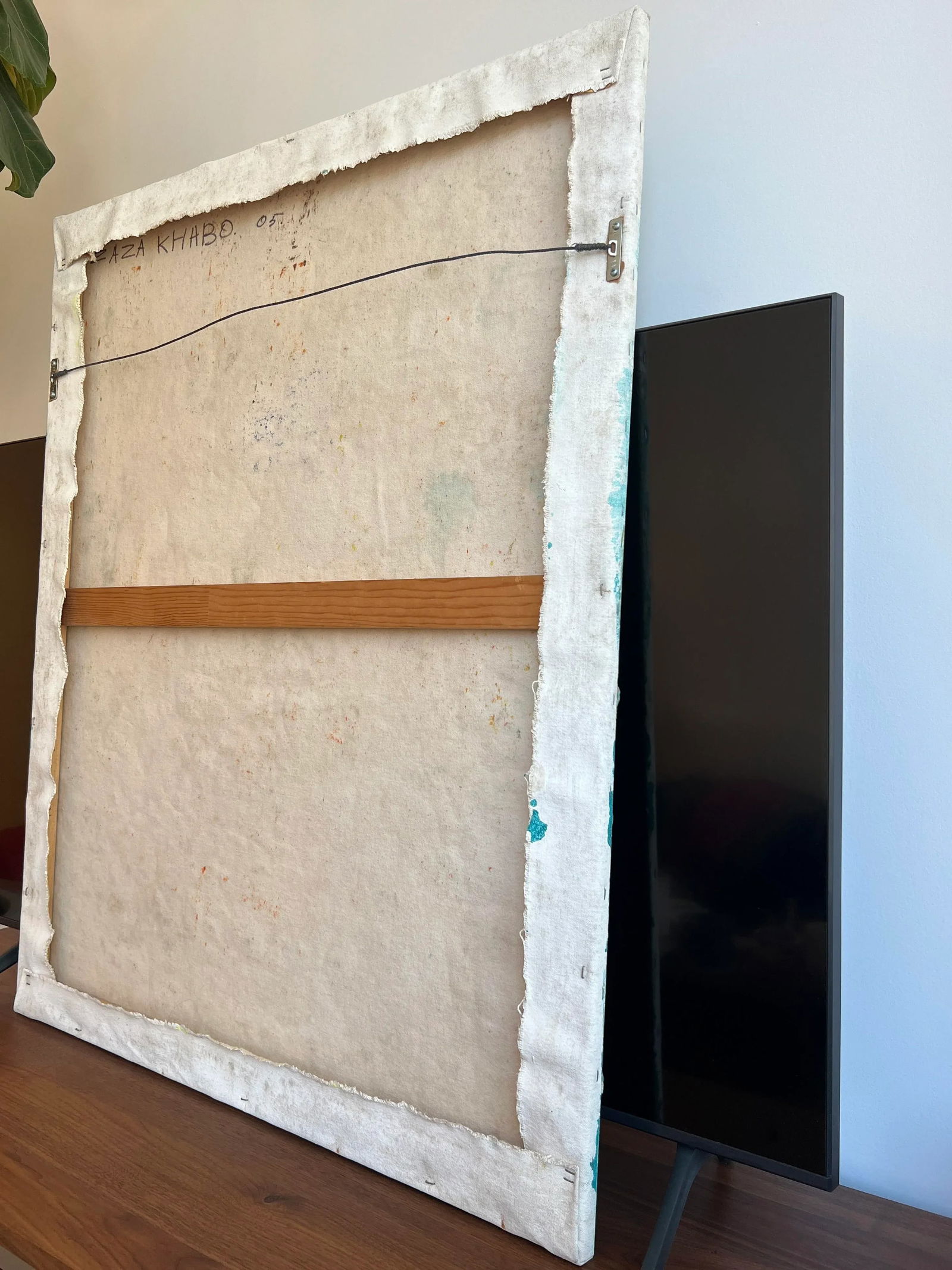 Girl With Blue Balloon 2005 Large Statement Piece Oil Painting by Zaza Khabuliani, Original, Signed - 8