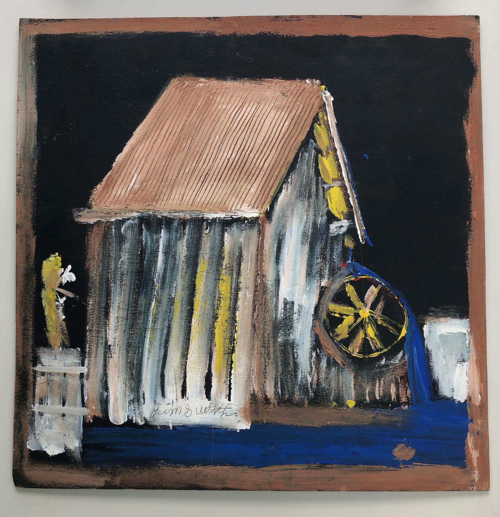 Mid 20th Century Jimmy Lee Sudduth Painting of a Gristmill Where He Worked - 2