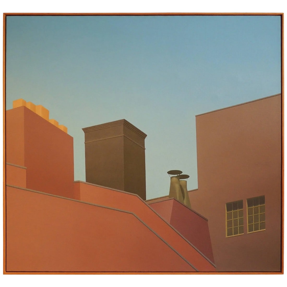 Landscape by Joseph White: Oil on canvas by Joe White (Am. 1938-) Next generation of Washington Color School painters. Condition: Original Condition Unaltered; Some Imperfections; Excellent. One small dent in the canvas. Dimens