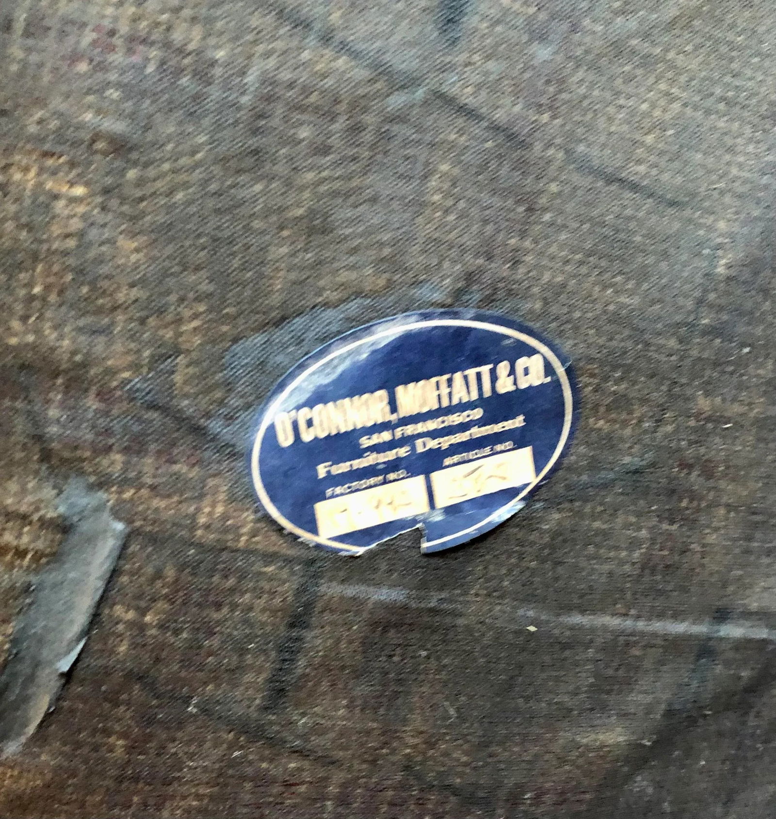 Antique Hardwood Hand Carved Low Upholstered Bench by O'Conner, Moffat & Co. Furniture - 5