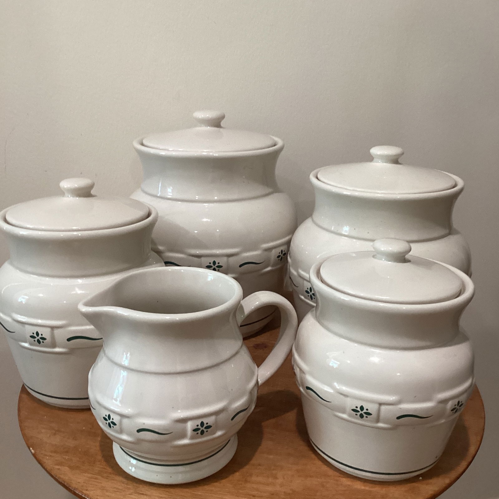 Mid 20th Century Retired Longaberger Pottery Original Woven Traditions Heritage Collection Set- 5 Pi - 10