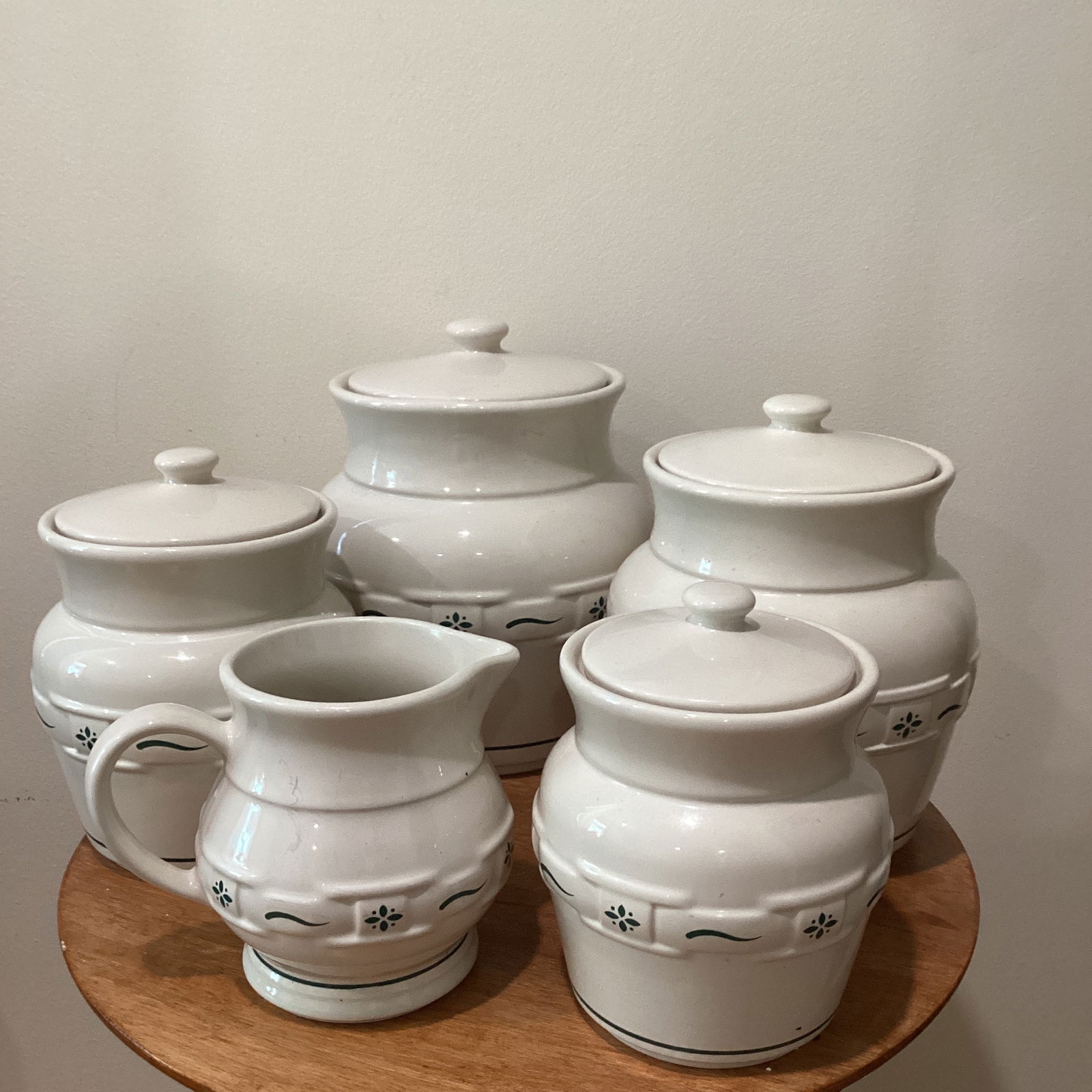 Mid 20th Century Retired Longaberger Pottery Original Woven Traditions Heritage Collection Set- 5 Pi - 12