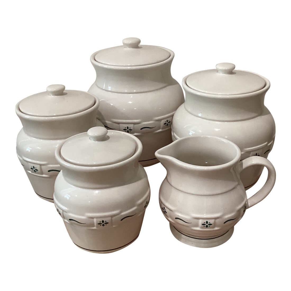 Mid 20th Century Retired Longaberger Pottery Original Woven Traditions Heritage Collection Set- 5 Pi (1 of 12)