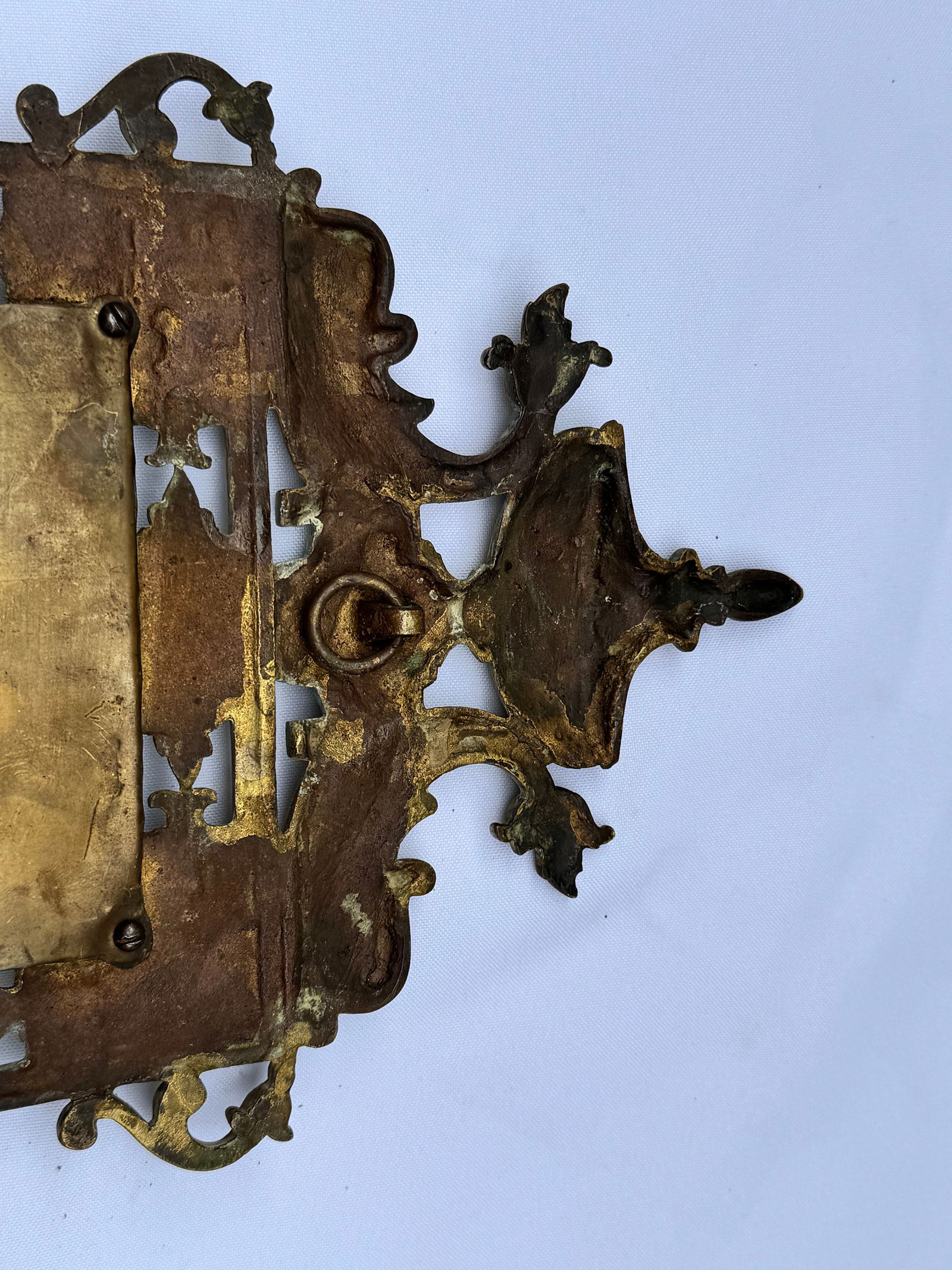 Pair of Mid 19th Century Renaissance Revival Brass Wall Sconce Mirrors - 4