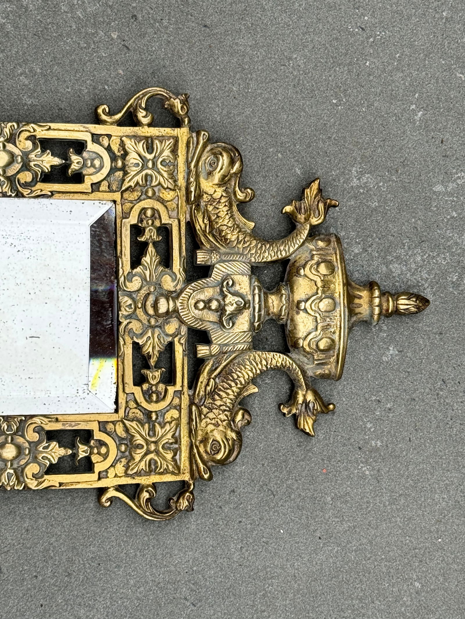 Pair of Mid 19th Century Renaissance Revival Brass Wall Sconce Mirrors - 6