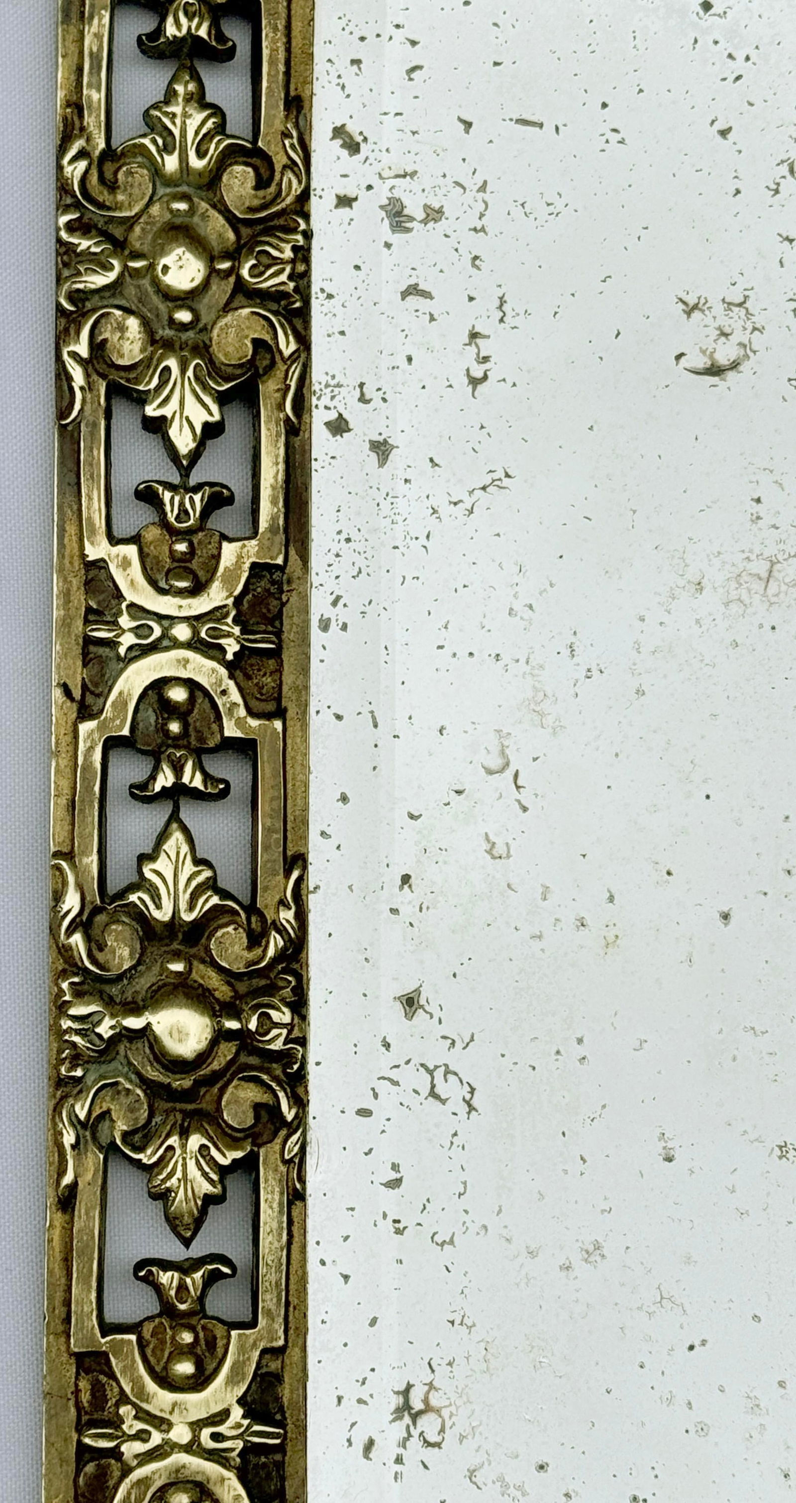 Pair of Mid 19th Century Renaissance Revival Brass Wall Sconce Mirrors - 8