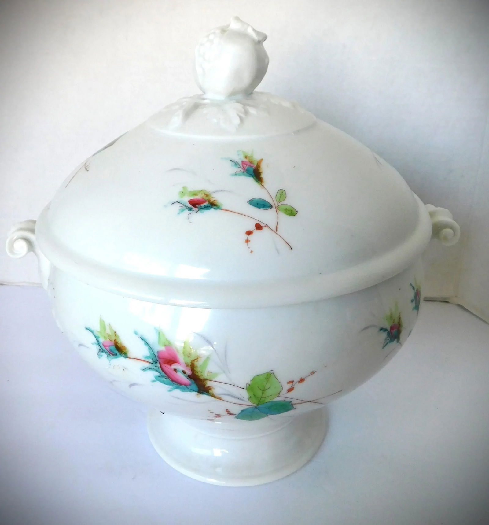 Richard Ginori Large Porcelain Ceramic Covered Vintage Serving Piece and Under Plate, Made in Italy - 10