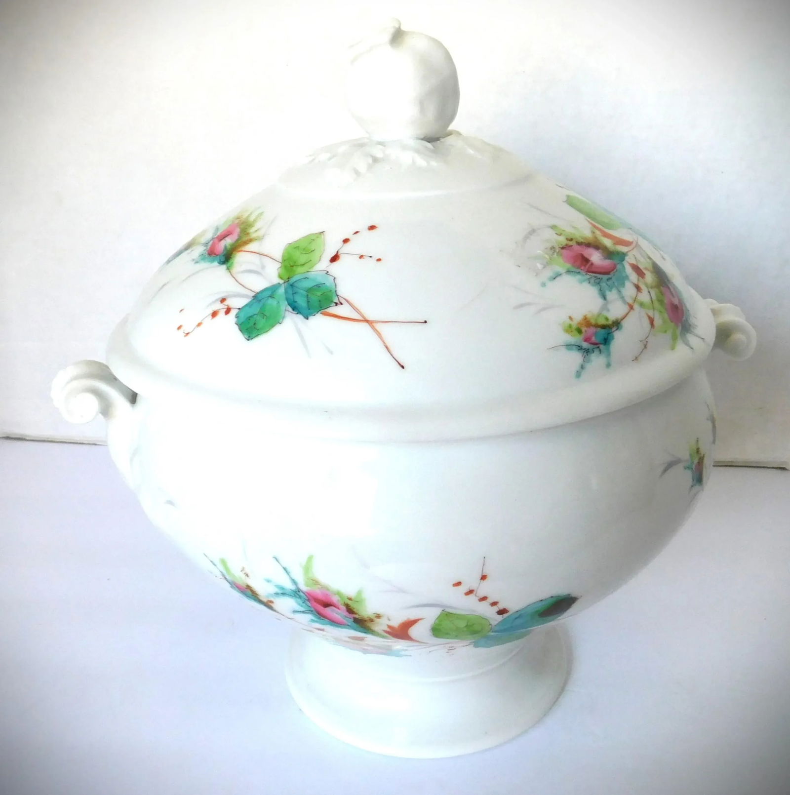 Richard Ginori Large Porcelain Ceramic Covered Vintage Serving Piece and Under Plate, Made in Italy - 3