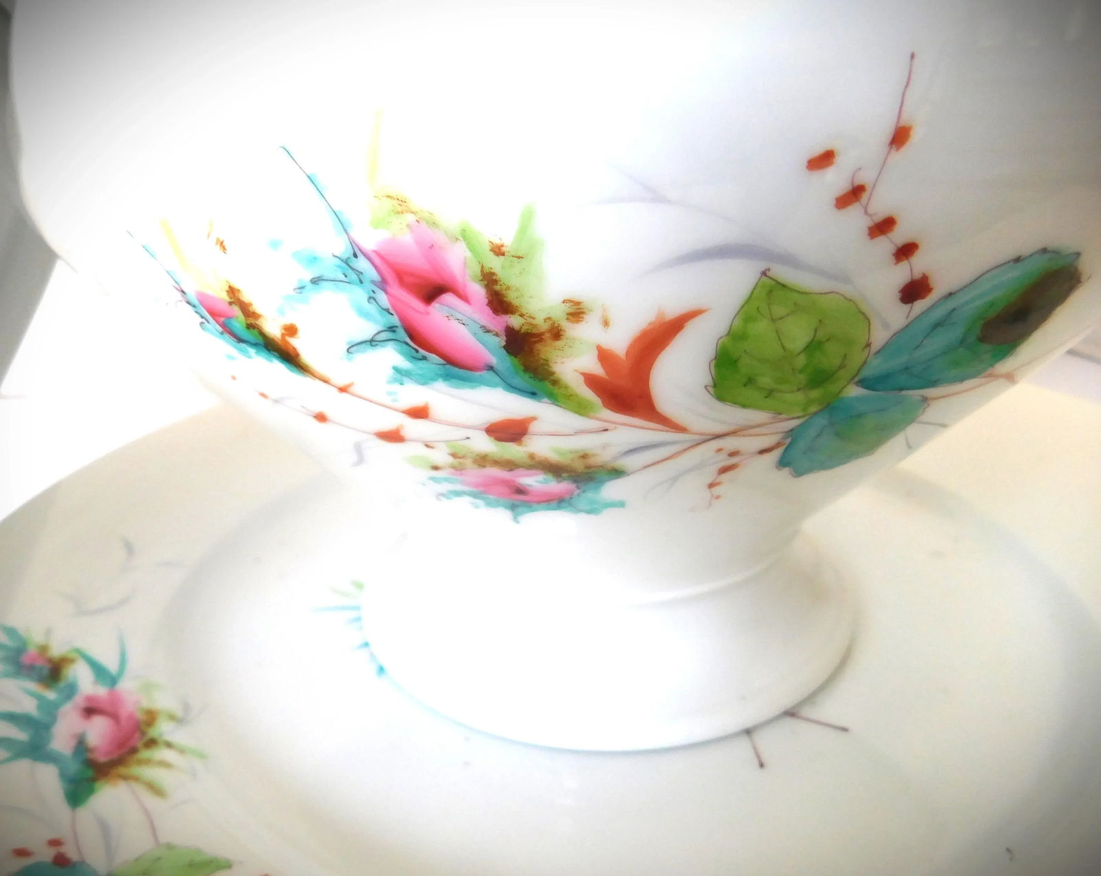 Richard Ginori Large Porcelain Ceramic Covered Vintage Serving Piece and Under Plate, Made in Italy - 7