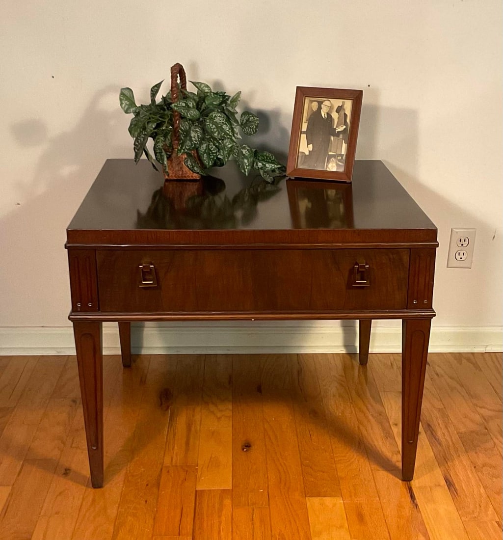 1960s Baker Furniture Mid-Century Modern Rosewood Side End Table With Drawer - 12