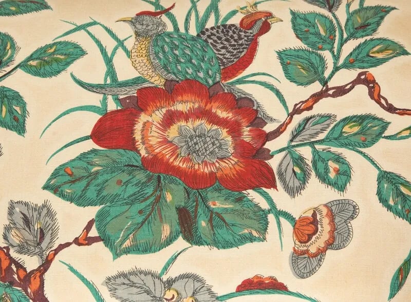 Early 20th Century English Turned Mahogany Bench With Chintz Upholstered Seat - 5