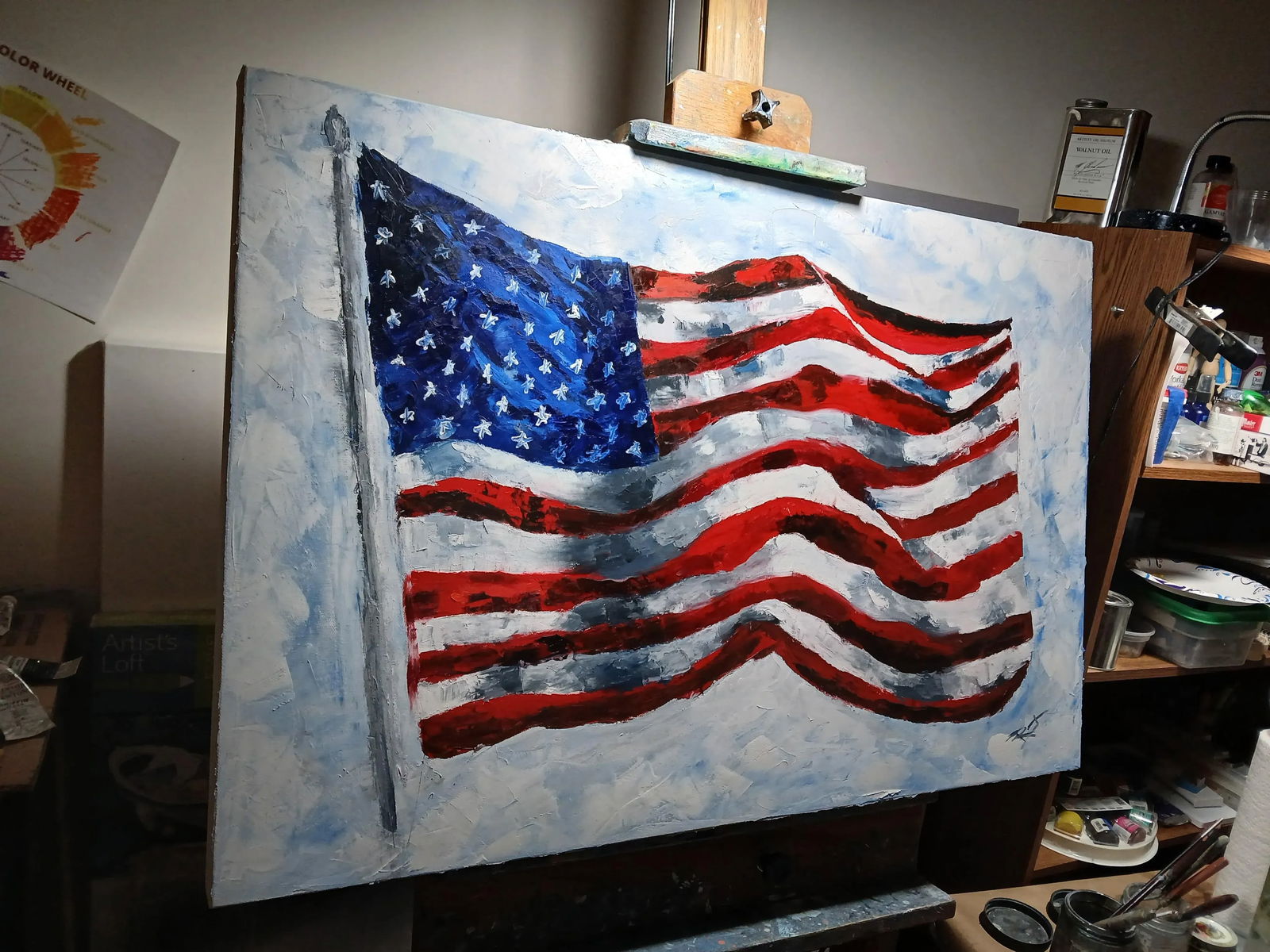 Stars and Stripes Modern Original American Flag Painting - 2