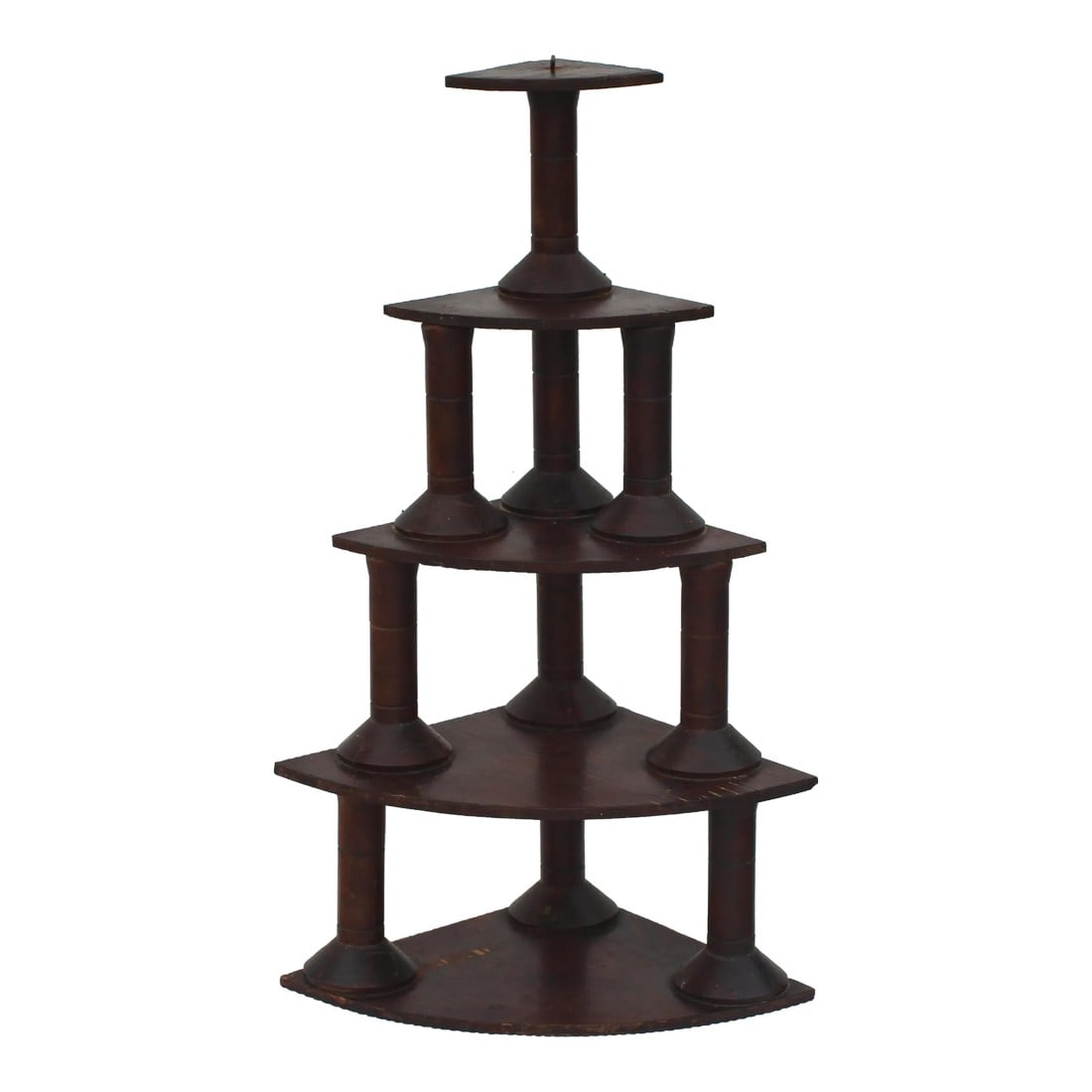 Large Spool Corner Shelf From the 1930s (1 of 8)