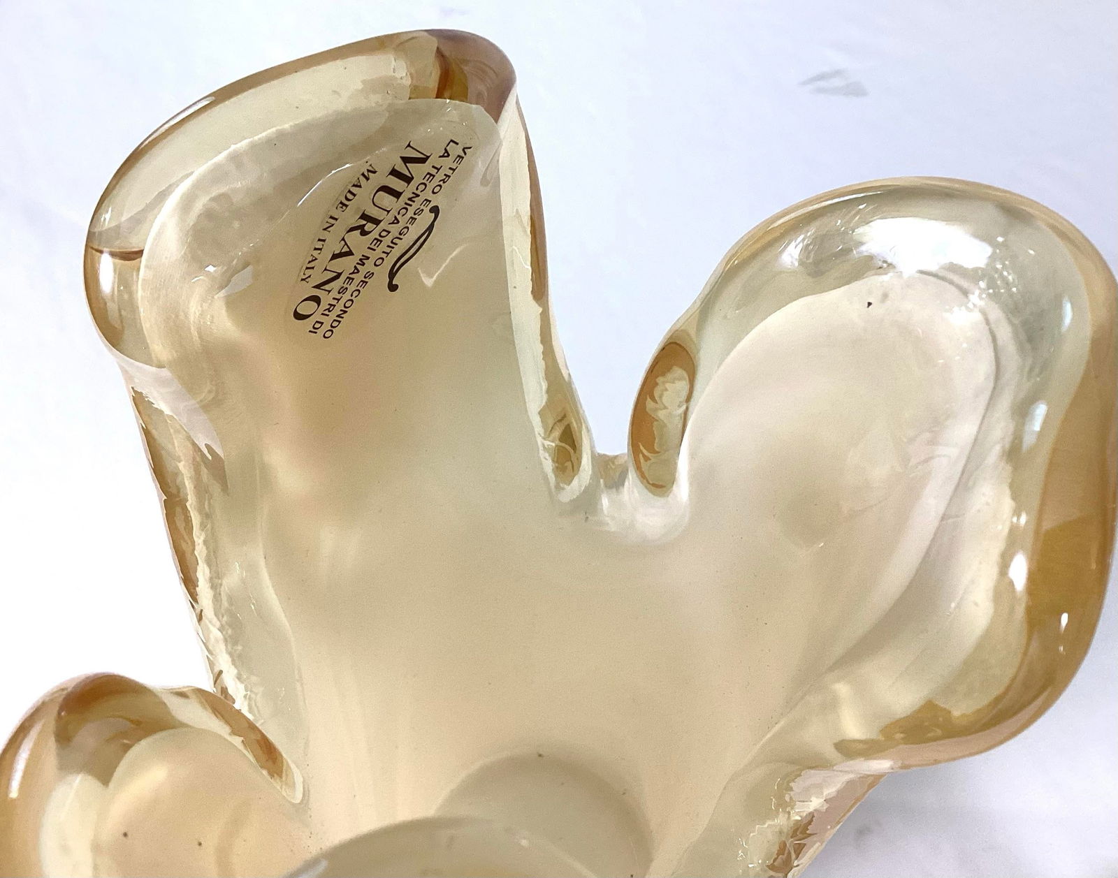 1950s Murano-Gold Swirl,swung and Stretched Art Glass Vases- a Pair - 6