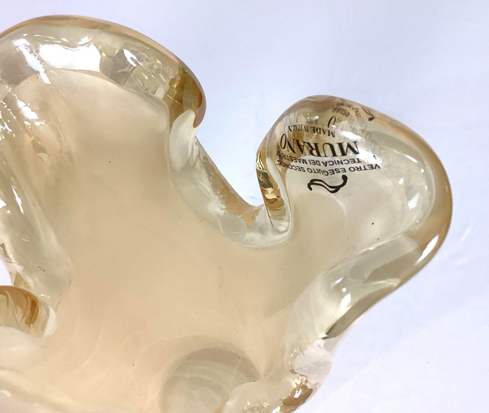 1950s Murano-Gold Swirl,swung and Stretched Art Glass Vases- a Pair - 7