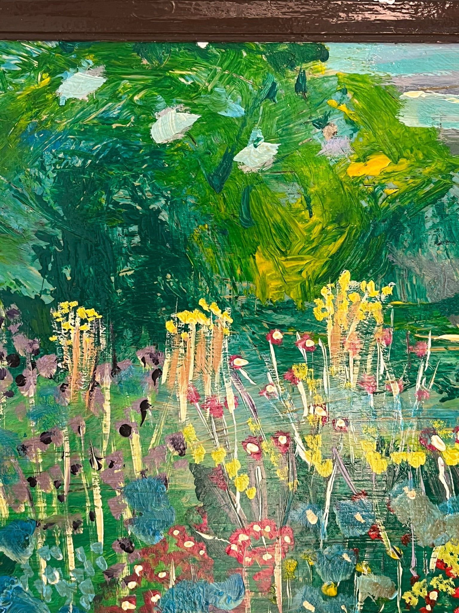 1960s Mid-Century Folk Art Painting Oil on Board, Framed - 6