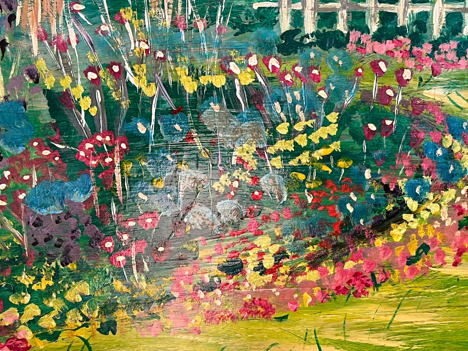 1960s Mid-Century Folk Art Painting Oil on Board, Framed - 7