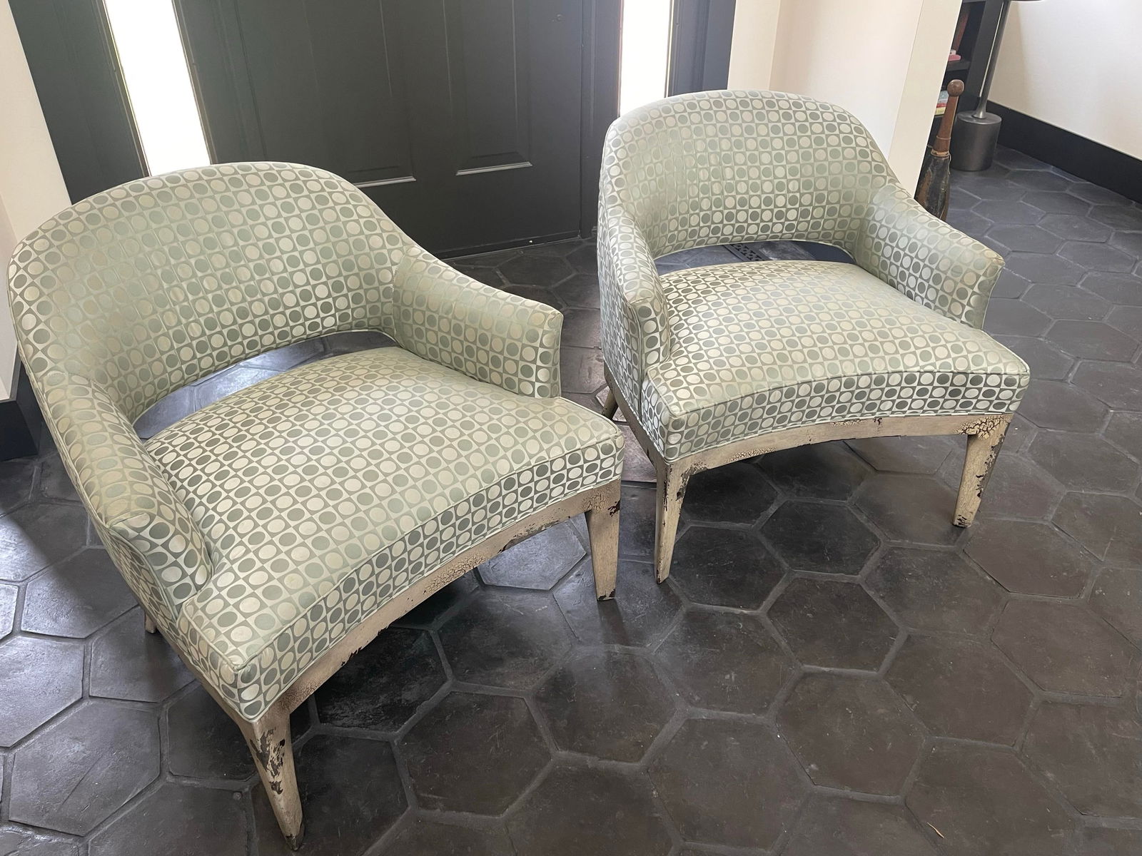 Pair of Late 20th Century Blue Silk Hickory Chair Company Vintage Occaisional Chairs - 2