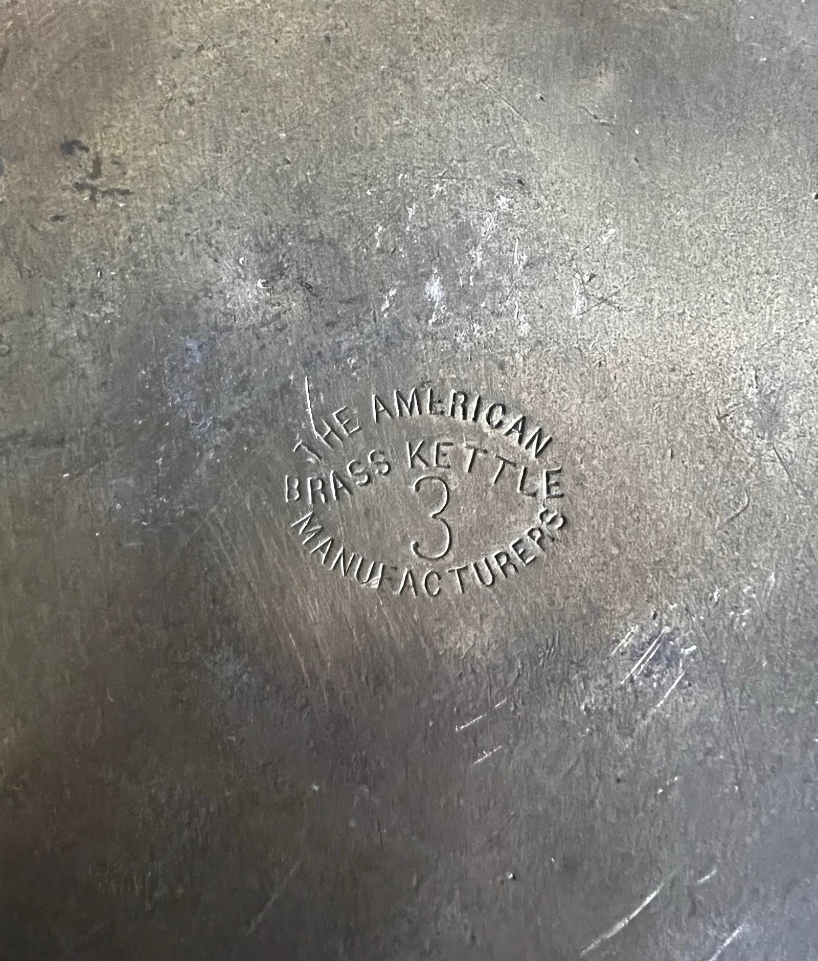 Antique Early American Brass Sugar Kettle With Hand-Hammered Iron Stand - 10