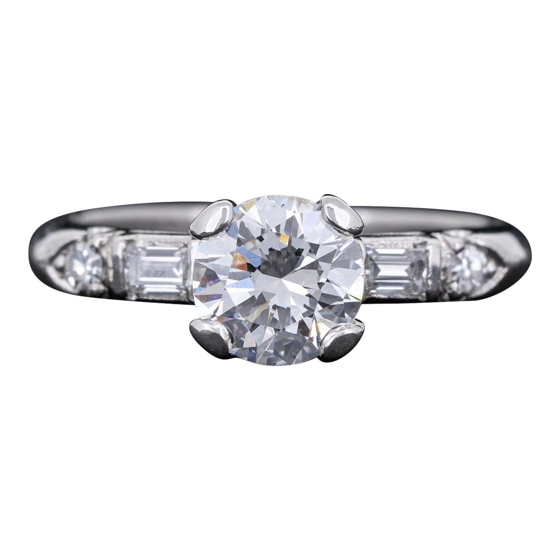 Vintage Art Deco 1.00ctw Diamond Solitaire Engagement Platinum Gia Certified Anniversary Ring Size 5 (1 of 8)
