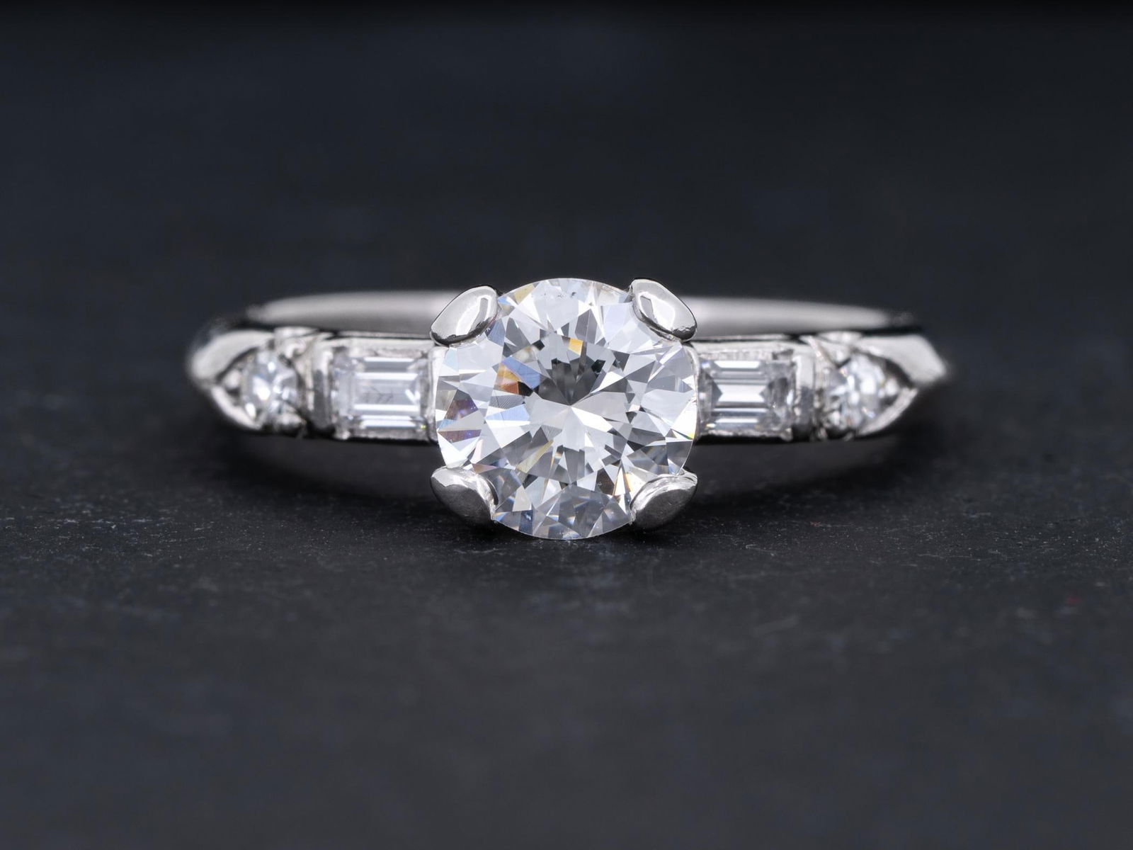 Vintage Art Deco 1.00ctw Diamond Solitaire Engagement Platinum Gia Certified Anniversary Ring Size 5 - 2