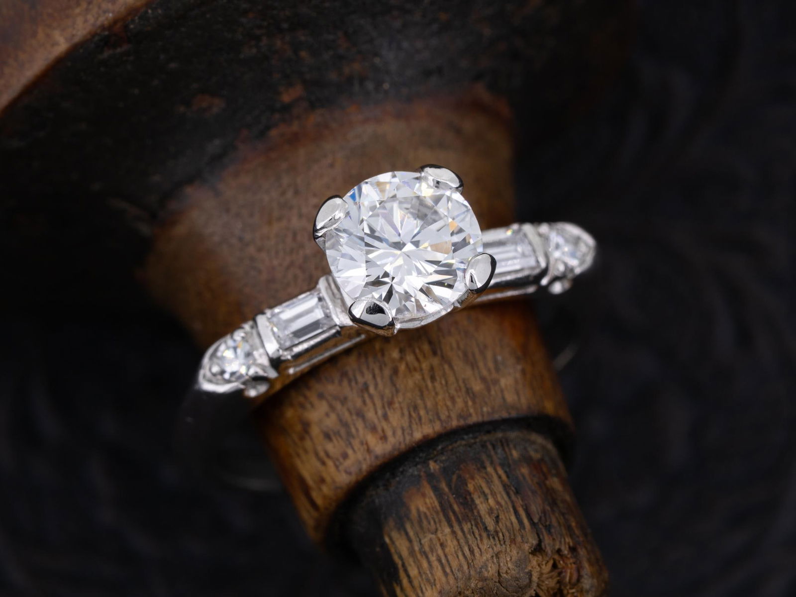 Vintage Art Deco 1.00ctw Diamond Solitaire Engagement Platinum Gia Certified Anniversary Ring Size 5 - 7