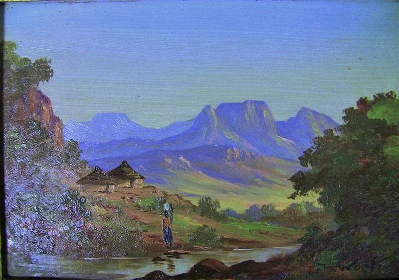20c Oil on Boards by Percy Wort of Natal South African Scenes - a Pair - 4