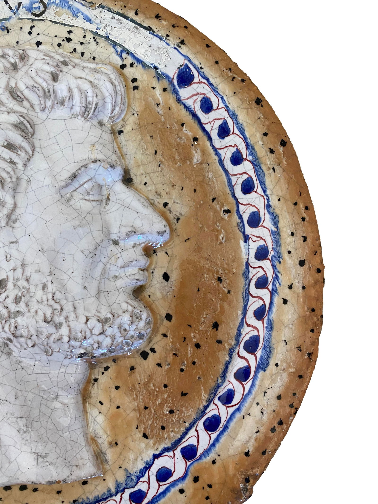 Mid 20th Century Glazed Terracotta Roman Wall Sculpture Plaque - 3