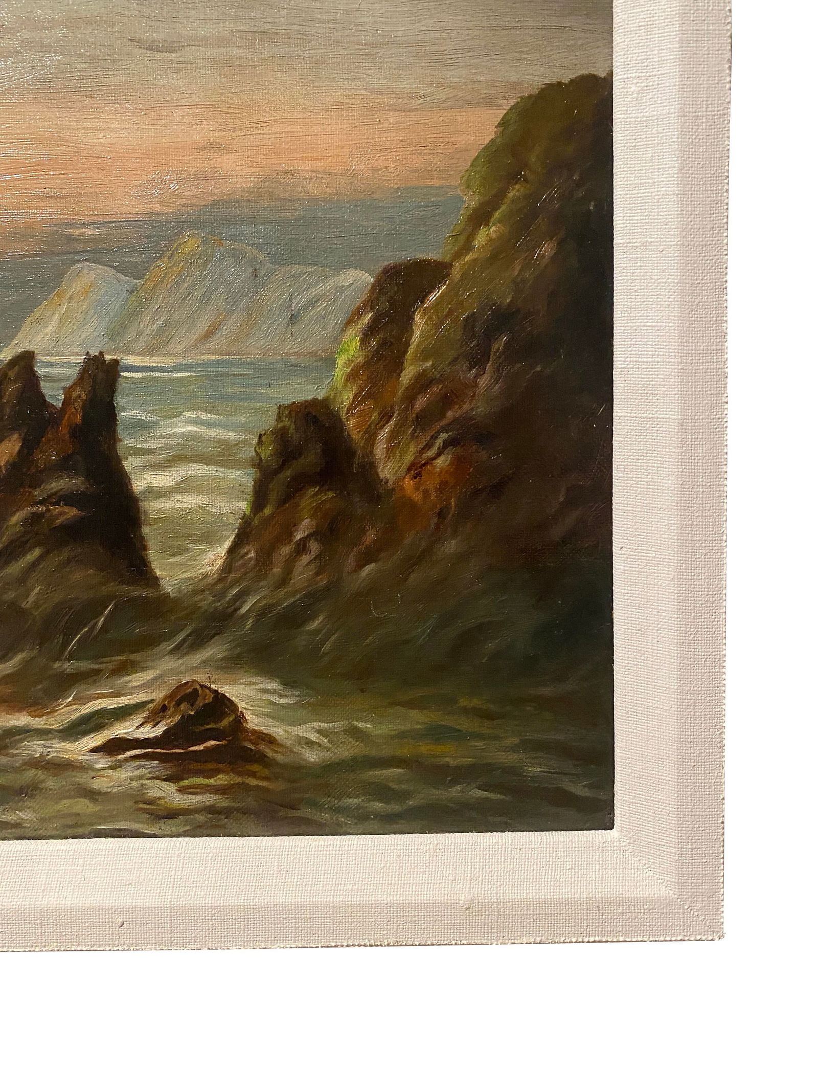 Mid 20th Century Sea Oil Painting With Linen Frame - 6