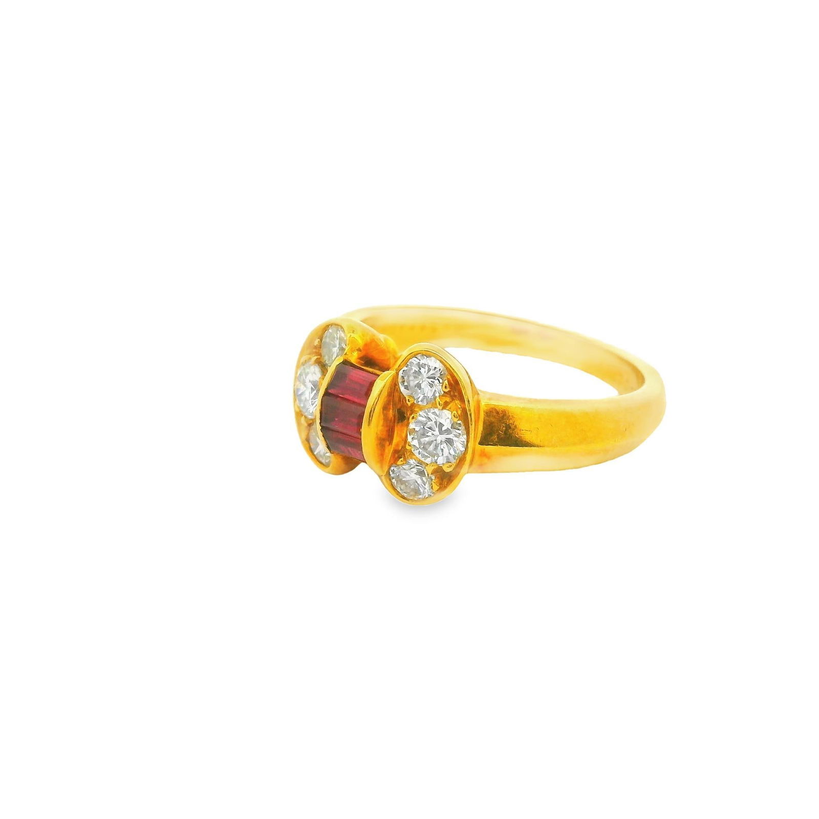 Van Cleef & Arpels Celestial Ruby Diamond 18k Yellow Gold Ring Size 5.25 - 4