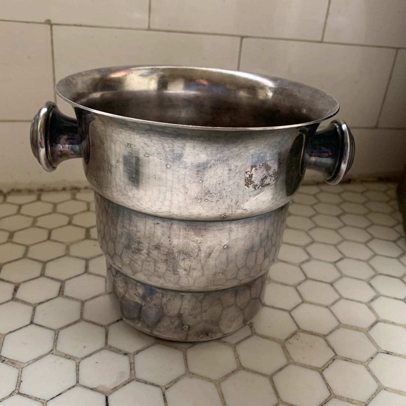Mid Century Silver Engraved Mini Champagne Bucket 1957 - 6