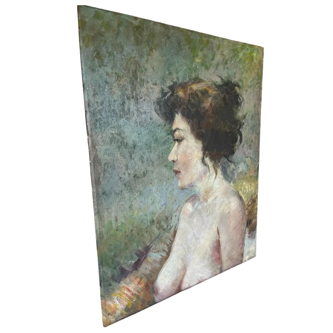 1970s Oil on Board Portrait Painting of Nude Woman - 2