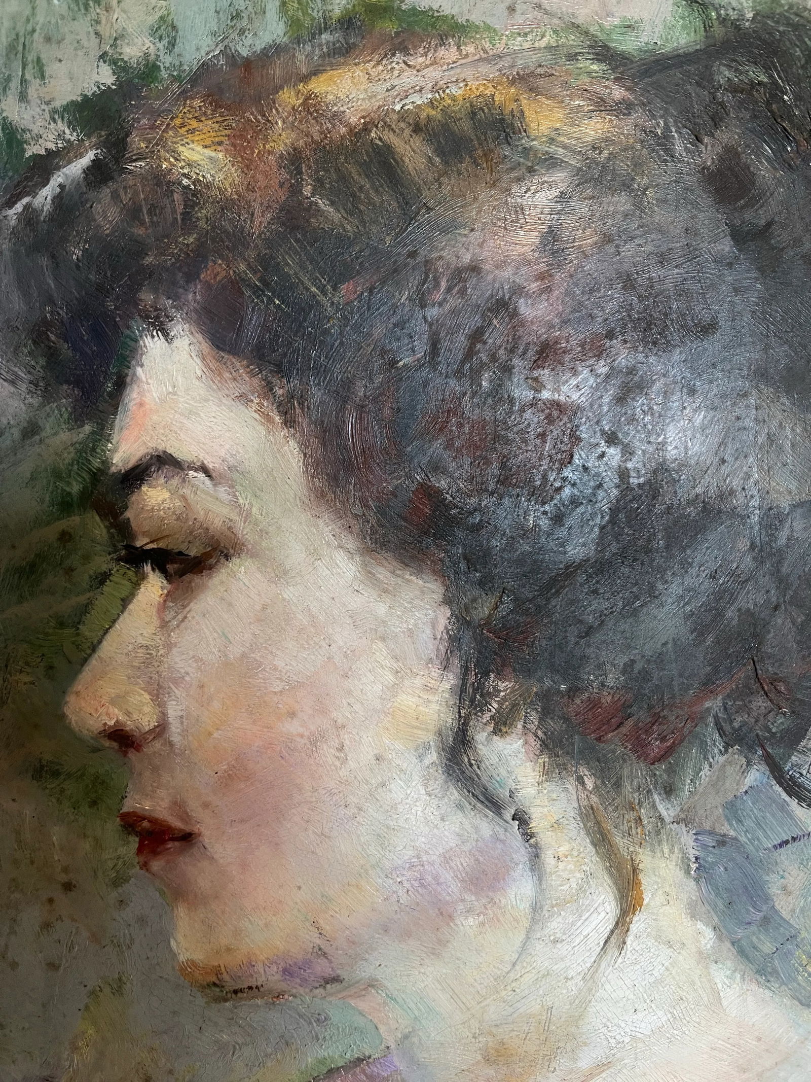 1970s Oil on Board Portrait Painting of Nude Woman - 4