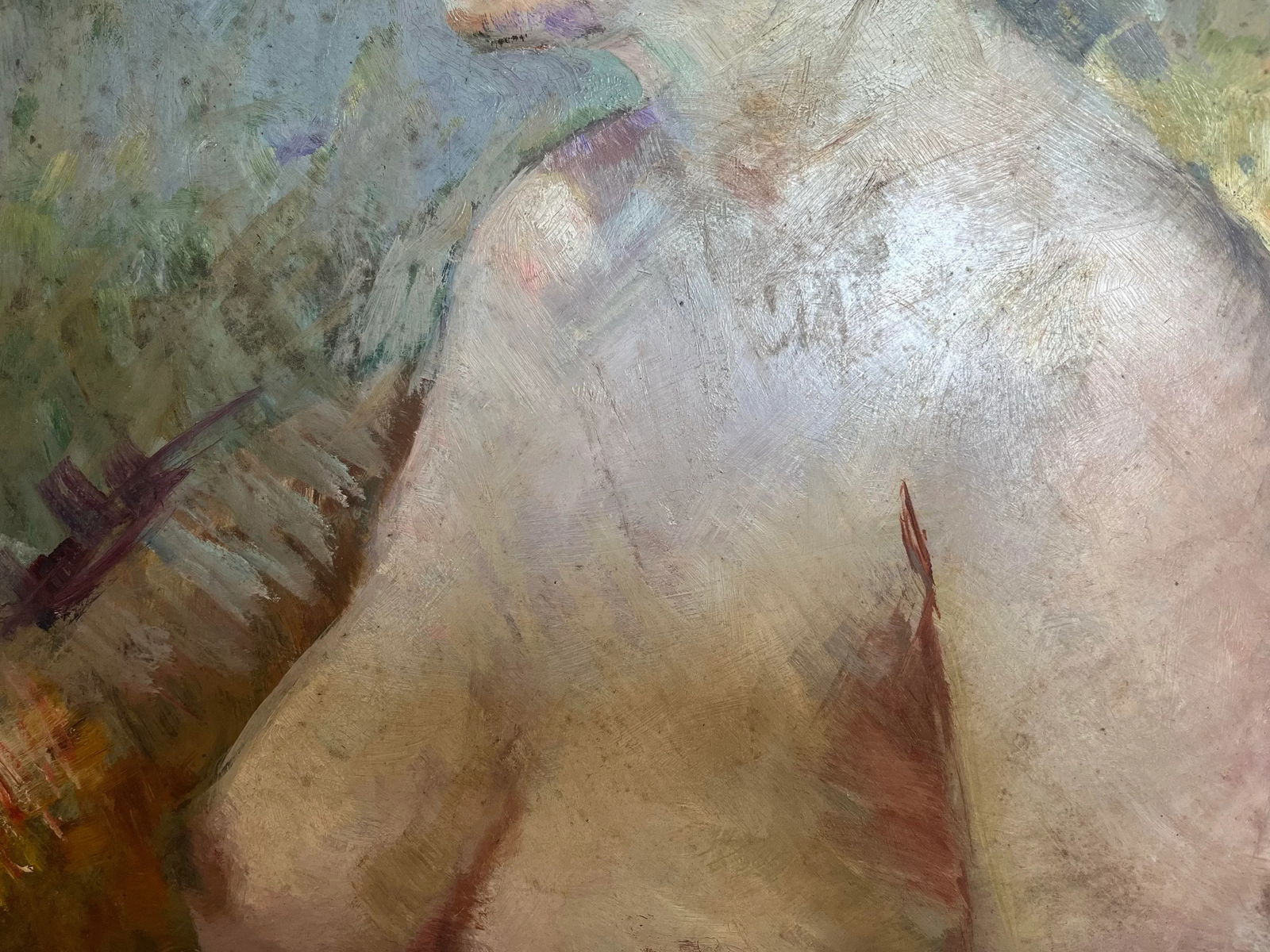 1970s Oil on Board Portrait Painting of Nude Woman - 5