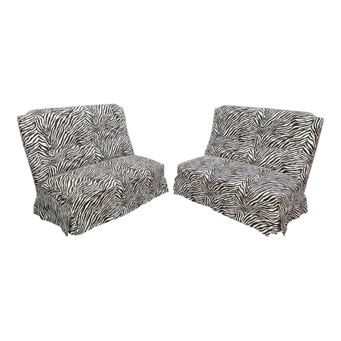Napoleon III 19th Century French Settees Set of 2 in Zebra Print (1 of 10)