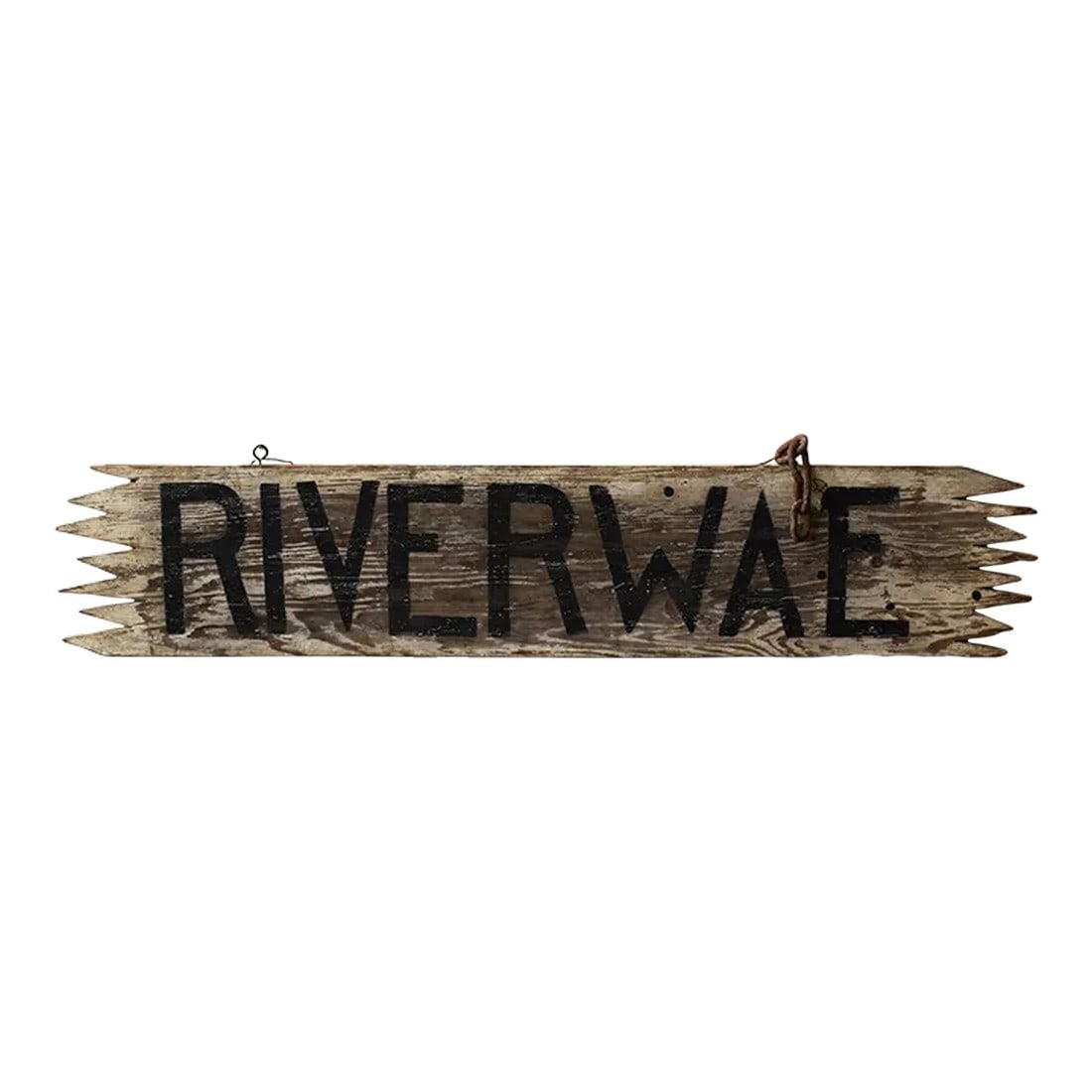 Antique Hand-Painted Wood "Riverwae" Sign, Circa 1920s (1 of 12)