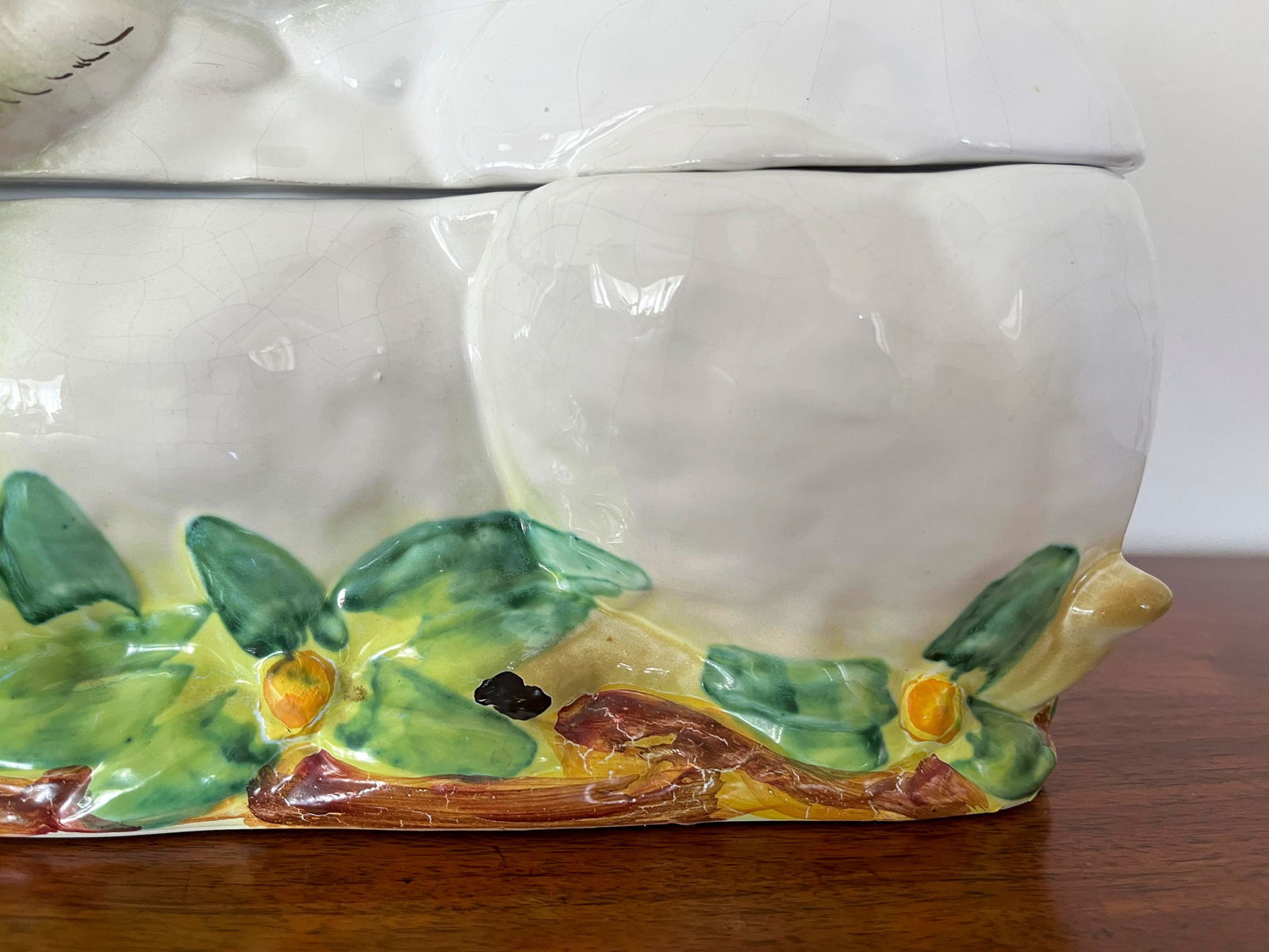 Large 1960s Vintage Nesting Rabbit Tureen With Ladle, Italian Majolica - 7