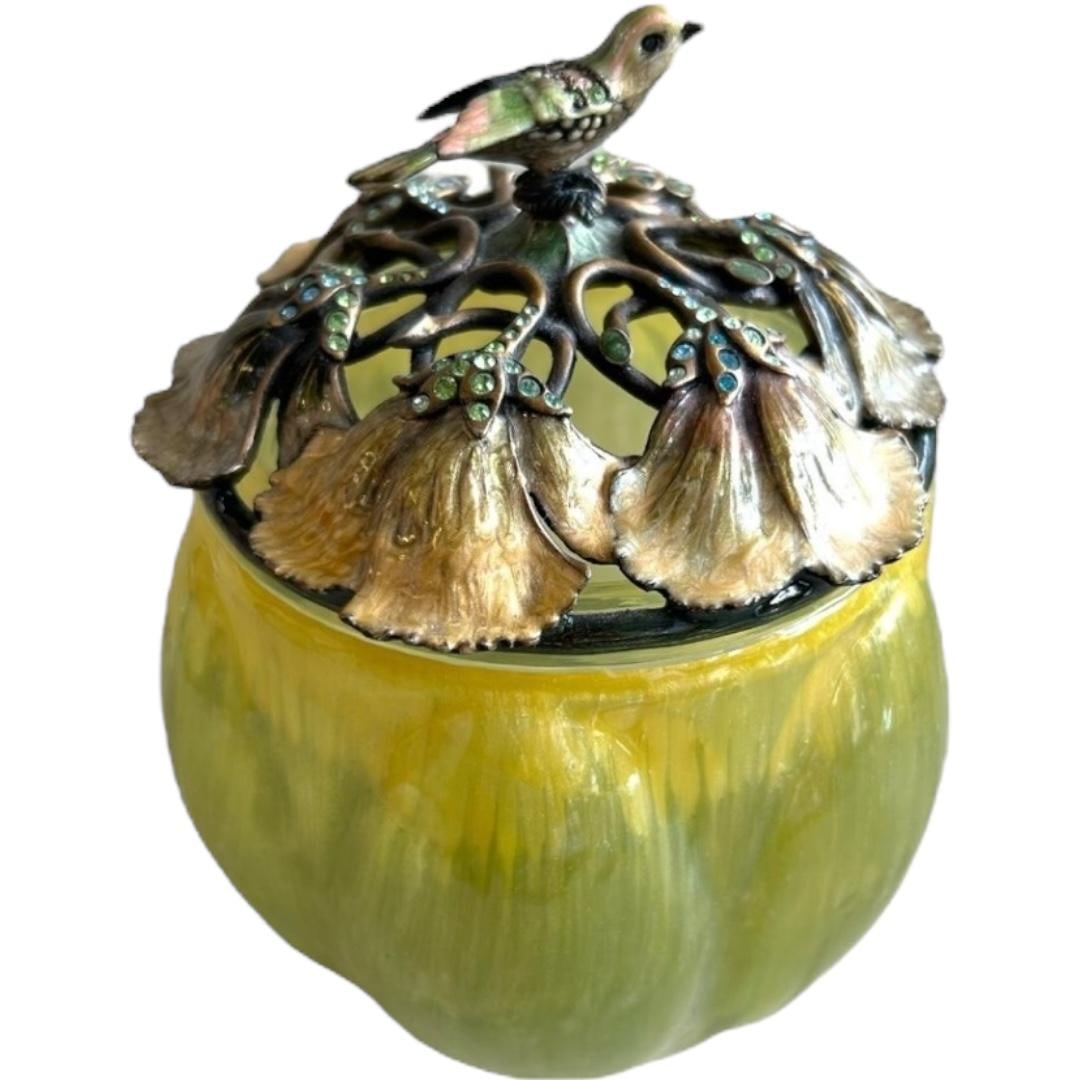 Vintage 1980's Jay Strongwater Large Opaline Jar - 2