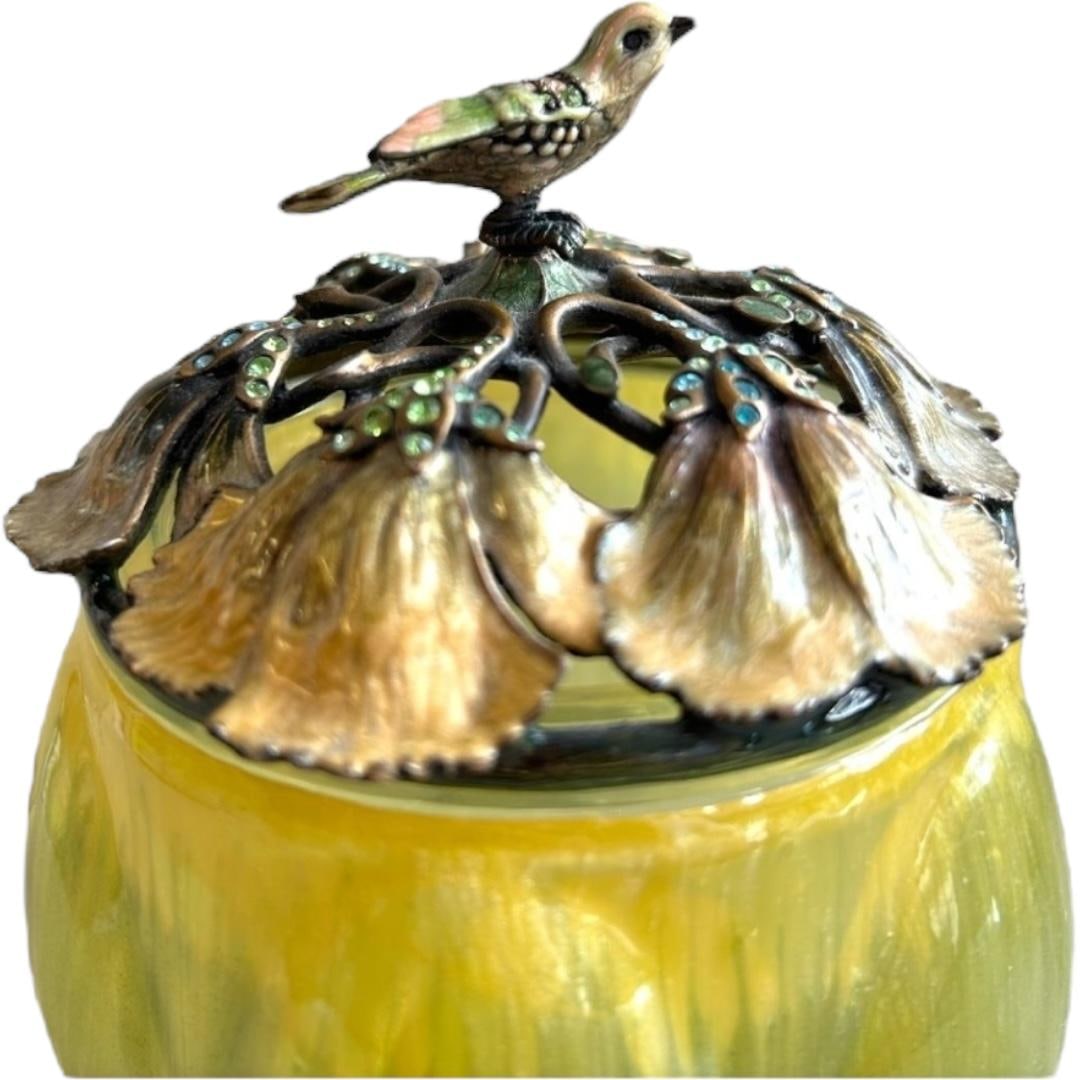 Vintage 1980's Jay Strongwater Large Opaline Jar - 3